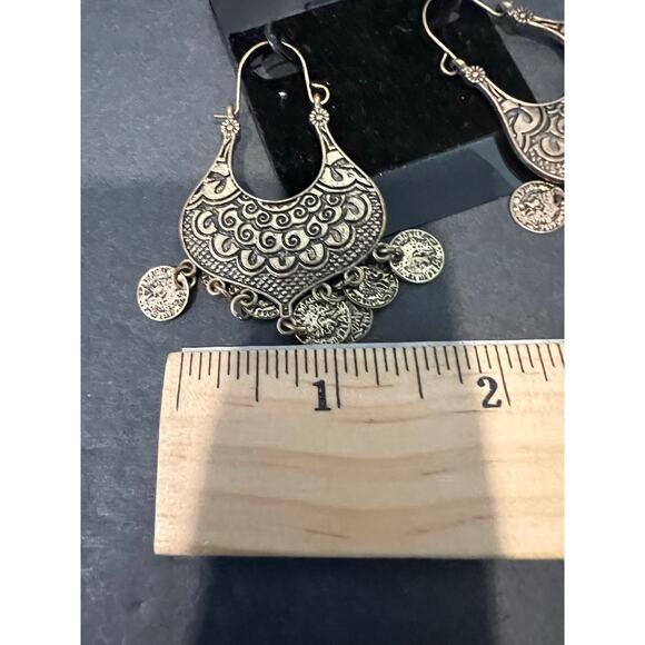 Egyptian Goddess Dangle Bronze Color Chandelier Earrings - Picture 6 of 6